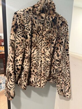 dennis by dennis basso Faux Fur Leopard Jacket - Women